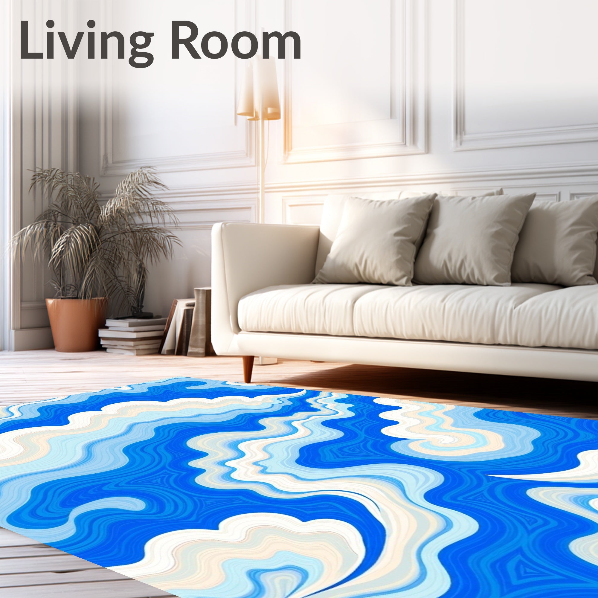 Ocean Wave Abstract Swirls Rug