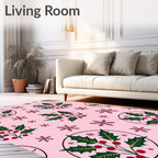Holly Berry And Snowflake Pattern Rug