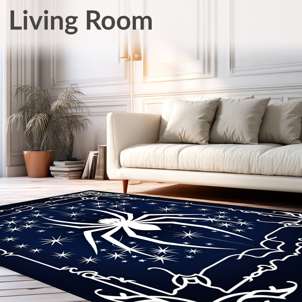 Dark Night Spider Star Pattern Rug