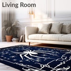 Dark Night Spider Star Pattern Rug