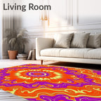 Psychedelic Swirls Mandala Style Rug