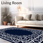 Elegant Floral White Border Design Rug