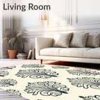 Ornate Floral Damask Pattern Rug