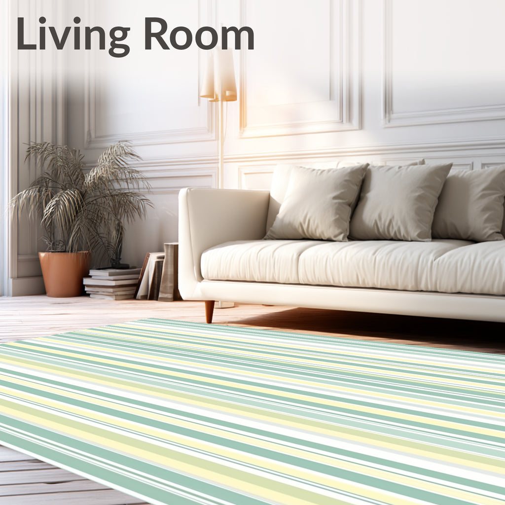 Pastel Vertical Stripe Pattern Design Rug