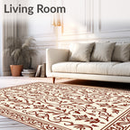 Ornate Floral Scroll Work Medallion Rug