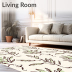 Abstract Leafy Sketch Pattern Rug
