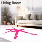 Pink Ballerina Silhouette Dance Pattern Rug