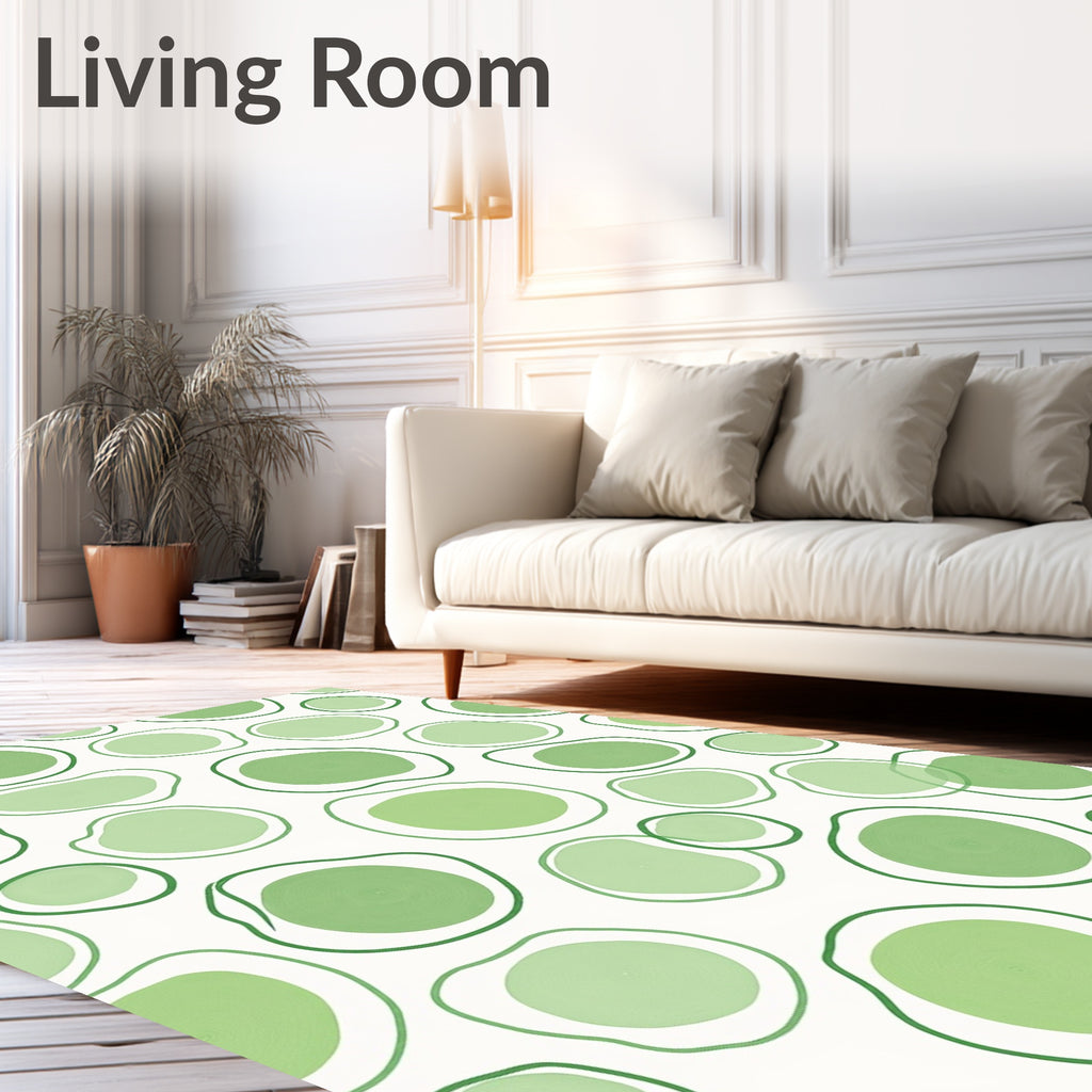 Organic Green Blob Pattern Rug