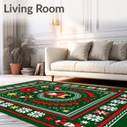 Whimsical Gnome Christmas Folk Art Rug