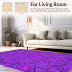 Vibrant Pink Purple Psychedelic Design Rug