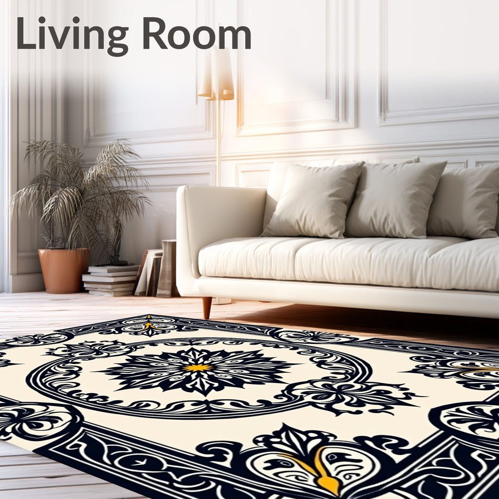Ornate Floral and Scrollwork Rug