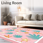 Tropical Seabed Leaf Starfish Pattern Rug
