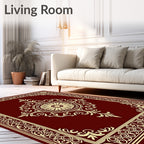 Elegant Vintage Floral Border Design Rug