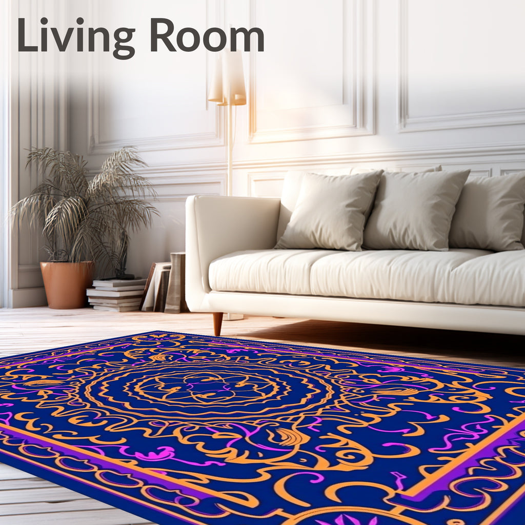 Vibrant Mandala Swirl Pattern Rug