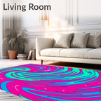 Vibrant Swirl Fluid Abstract Design Rug