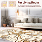 Symmetrical Brown And Beige Floral Design Rug