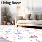Pastel Unicorns Stars Pattern Rug