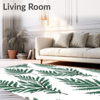 Green Fern Pattern Design Rug