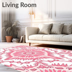Pink Intricate Mandala Pattern Rug