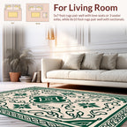 Green Floral Vine Intricate Pattern Rug