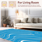 Abstract Blue White Flowing Lines Rug