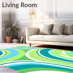 Groovy Swirl Abstract Pattern Rug