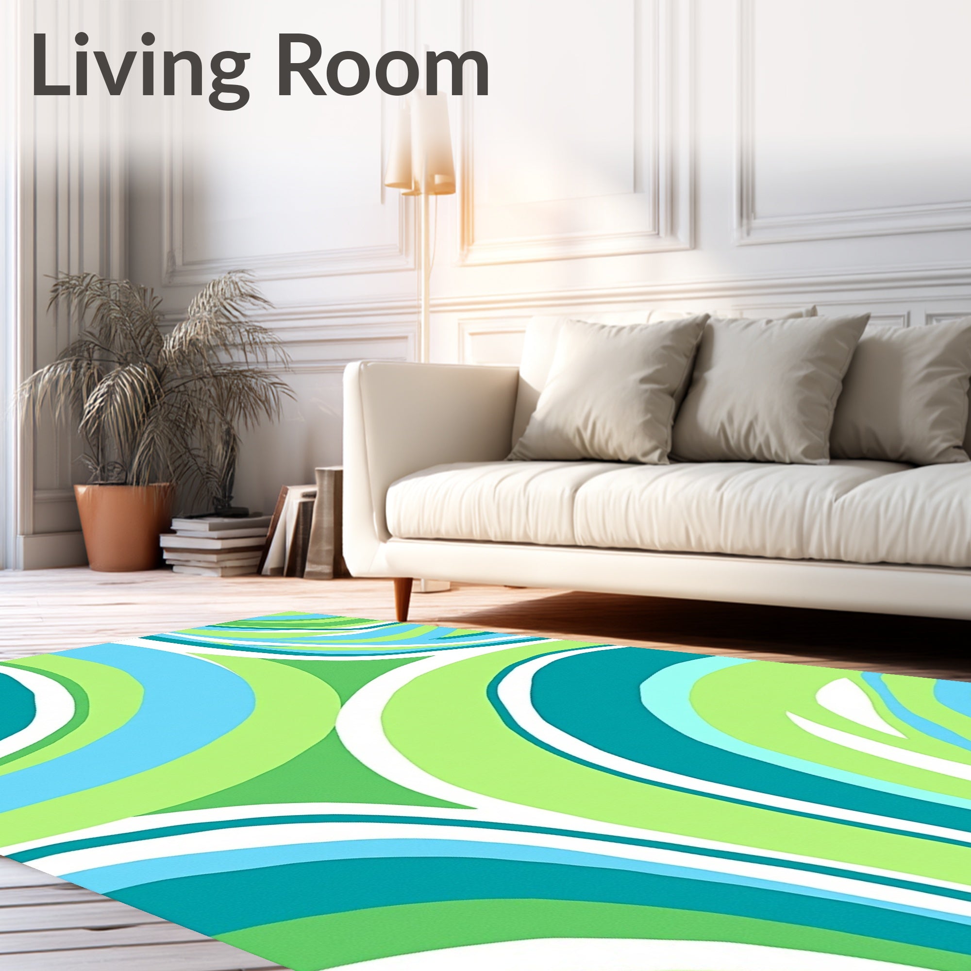 Groovy Swirl Abstract Pattern Rug