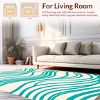 Teal Wavy Flow Design Rug