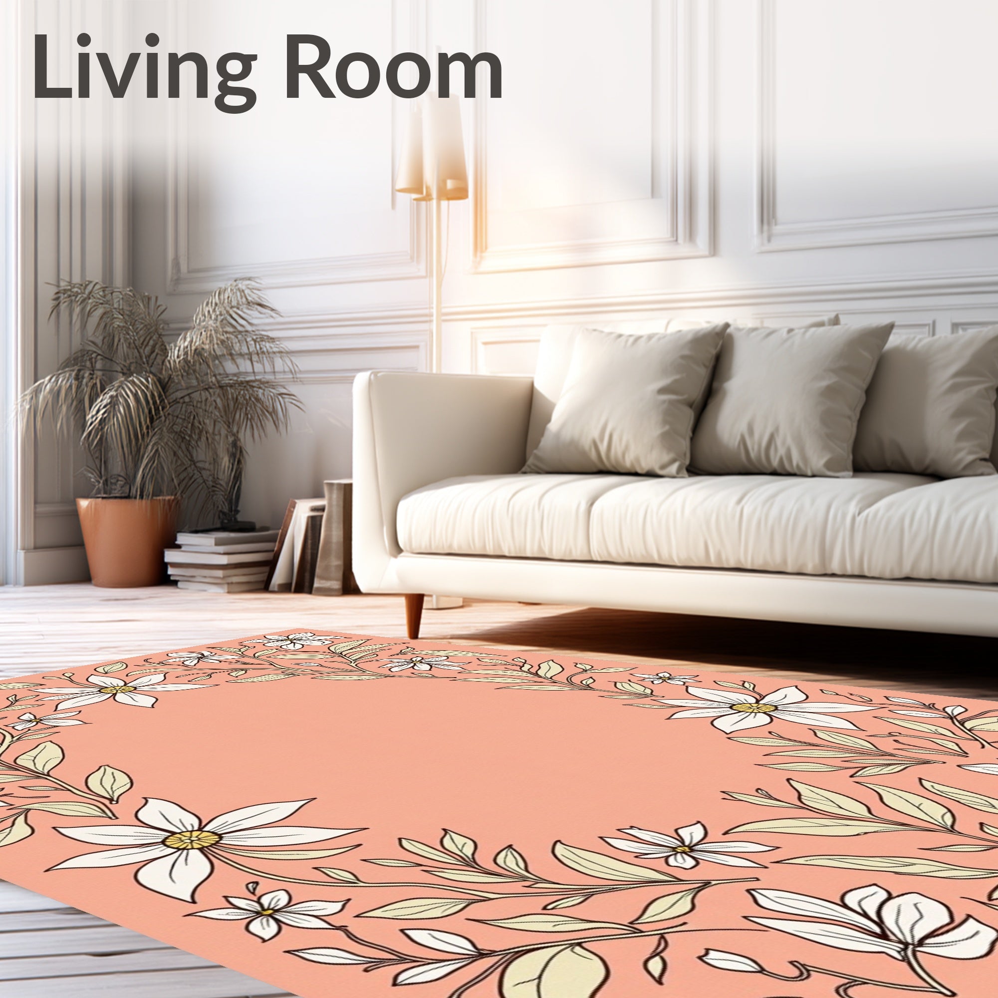 Floral Botanical Vine Design Rug