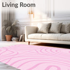 Pink Swirl Abstract Art Rug