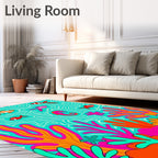Vibrant Aquatic Life Coral Pattern Rug