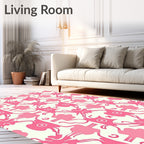 Whimsical Pink Monster Pattern Rug