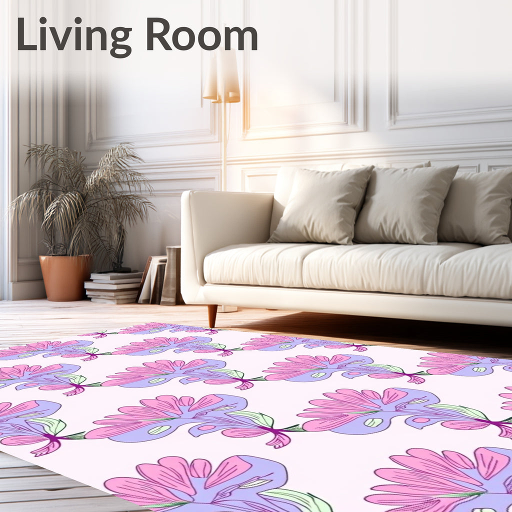 Pastel Floral Repeating Pattern Design Rug