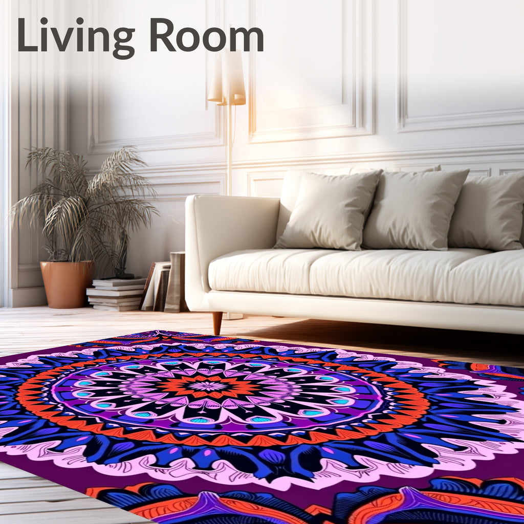 Vibrant Mandala Intricate Floral Pattern Rug