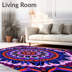 Vibrant Mandala Intricate Floral Pattern Rug