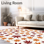 Autumn Leaves Scattered Pattern Rug