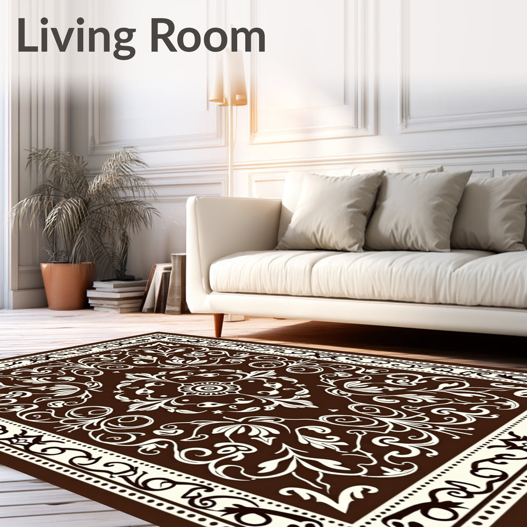 Ornate Floral Detailed Scrollwork Rug
