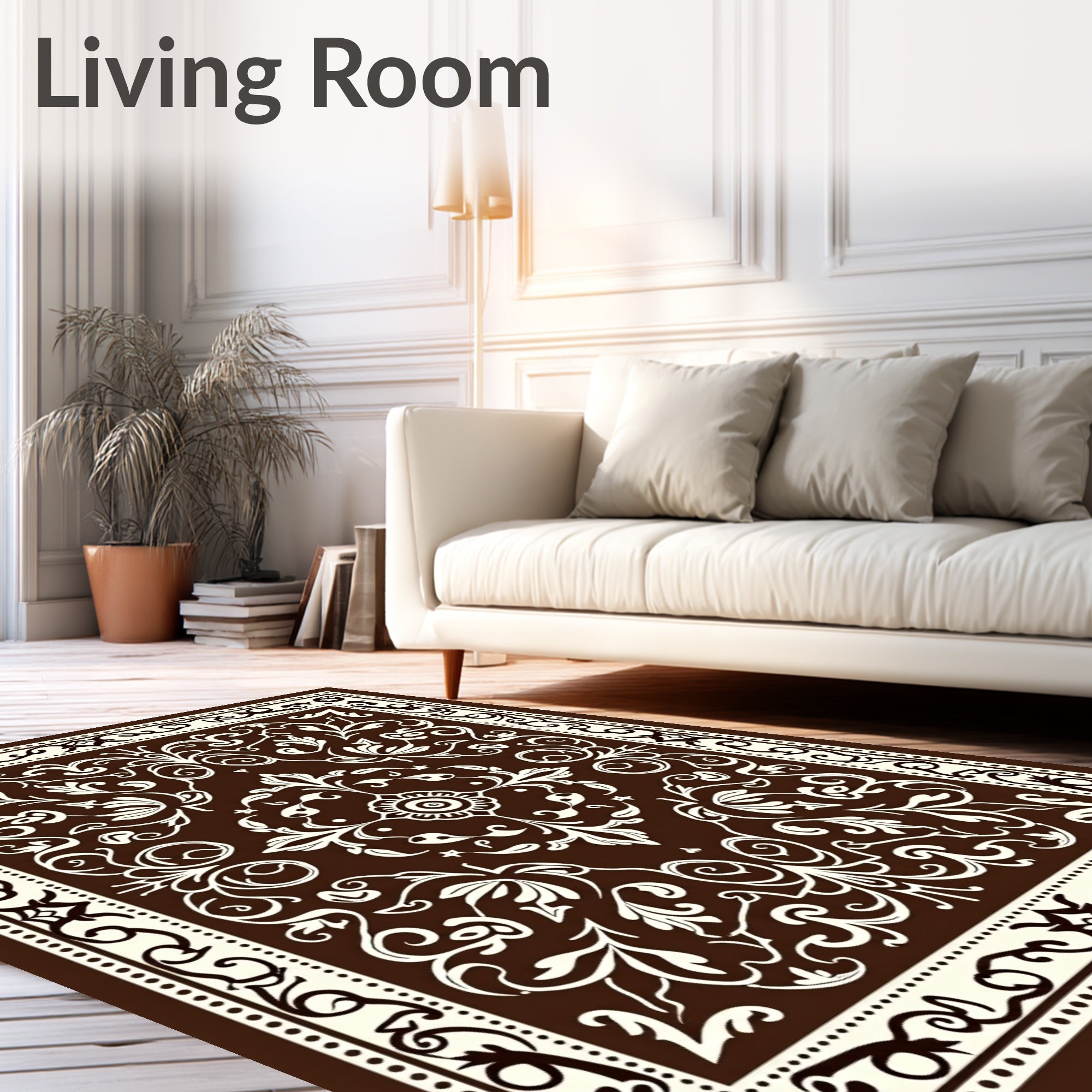 Ornate Floral Detailed Scrollwork Rug