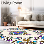 Ornate Floral Vine Pattern Rug