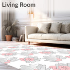 Abstract Rose Floral Pattern Design Rug