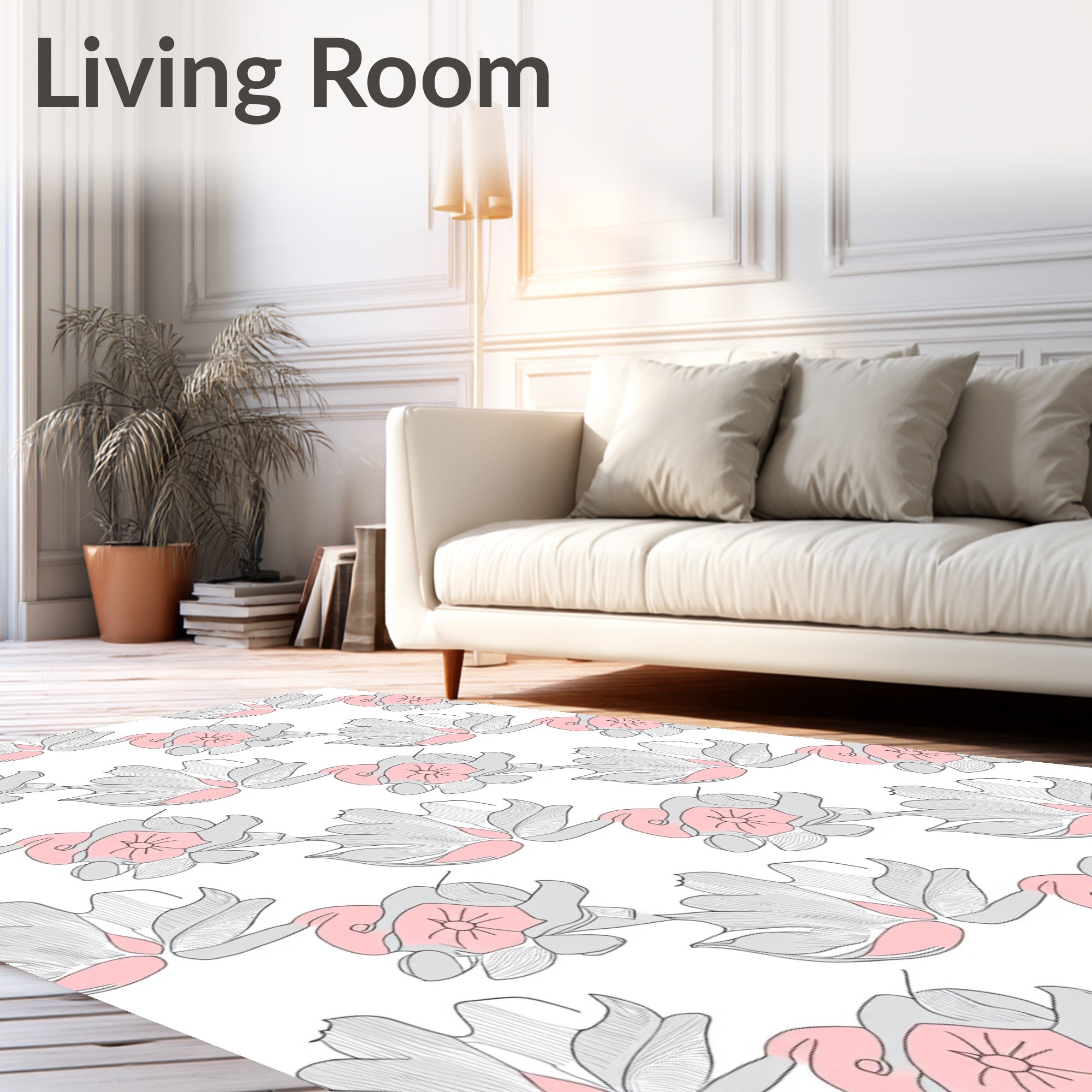 Abstract Rose Floral Pattern Design Rug