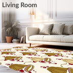 Art Nouveau Bells Swirls Pattern Rug