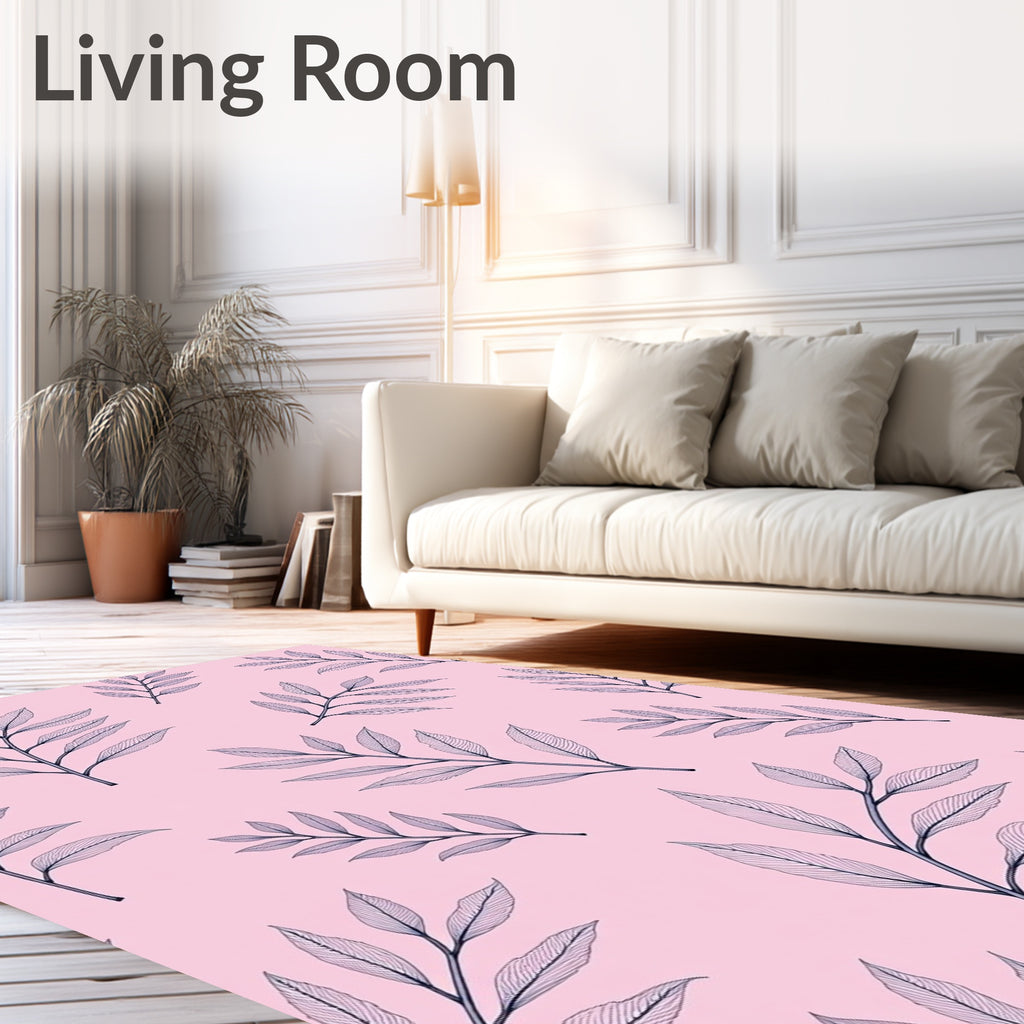 Delicate Leaf Pattern Design Rug
