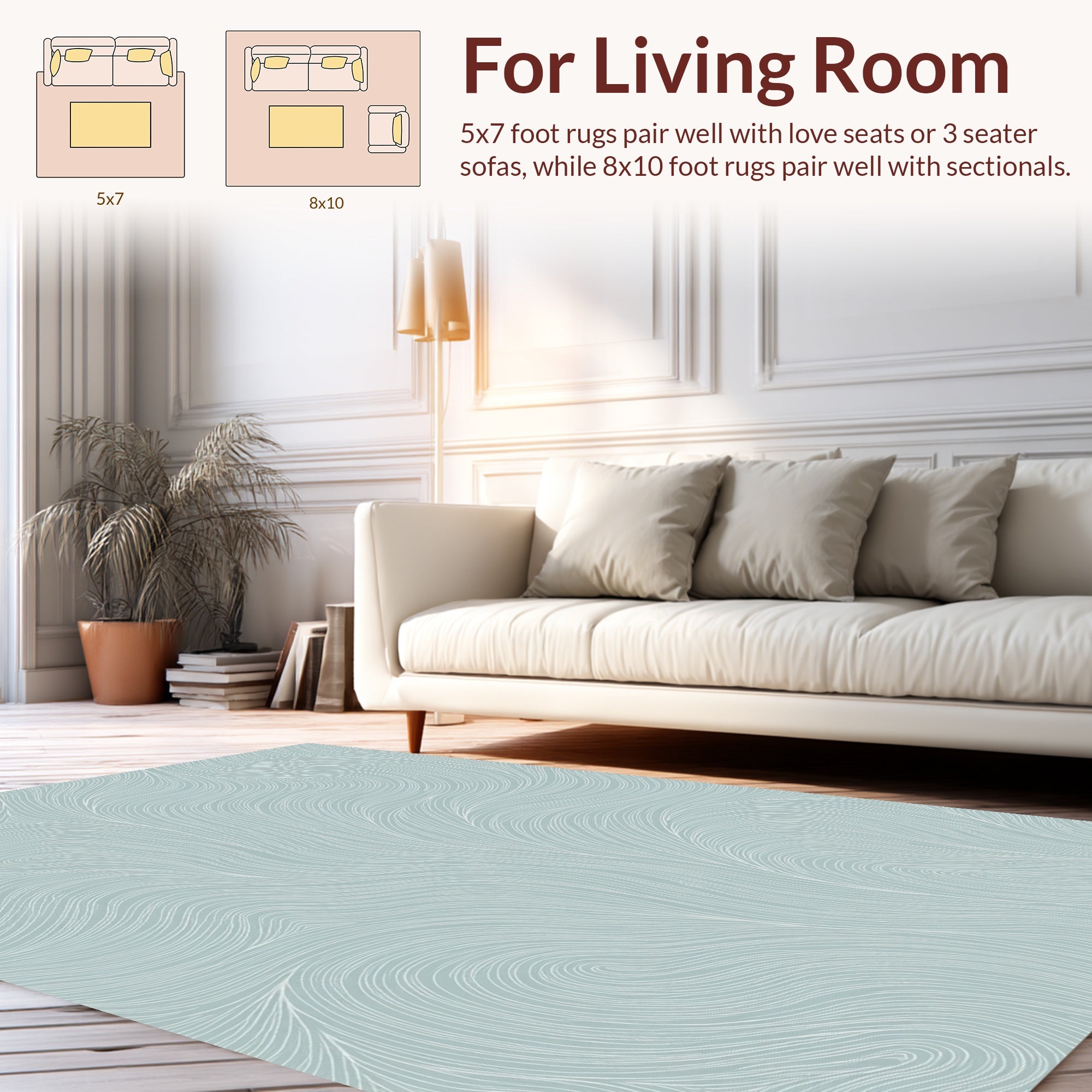 Wavy Abstract Line Pattern Rug