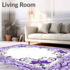 Floral Scrollwork Lavender Design Rug