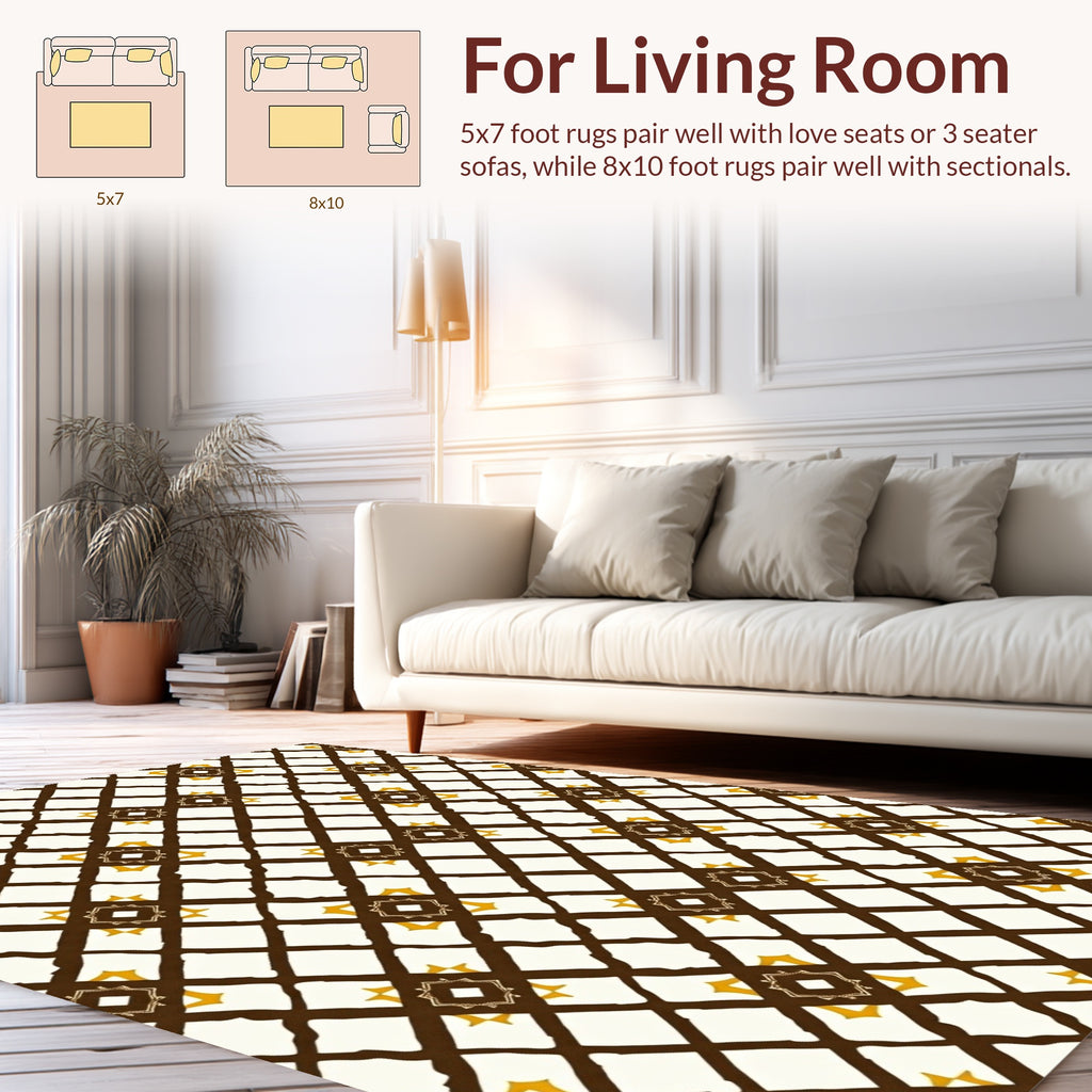 Diamond Lattice With Star Accents Rug
