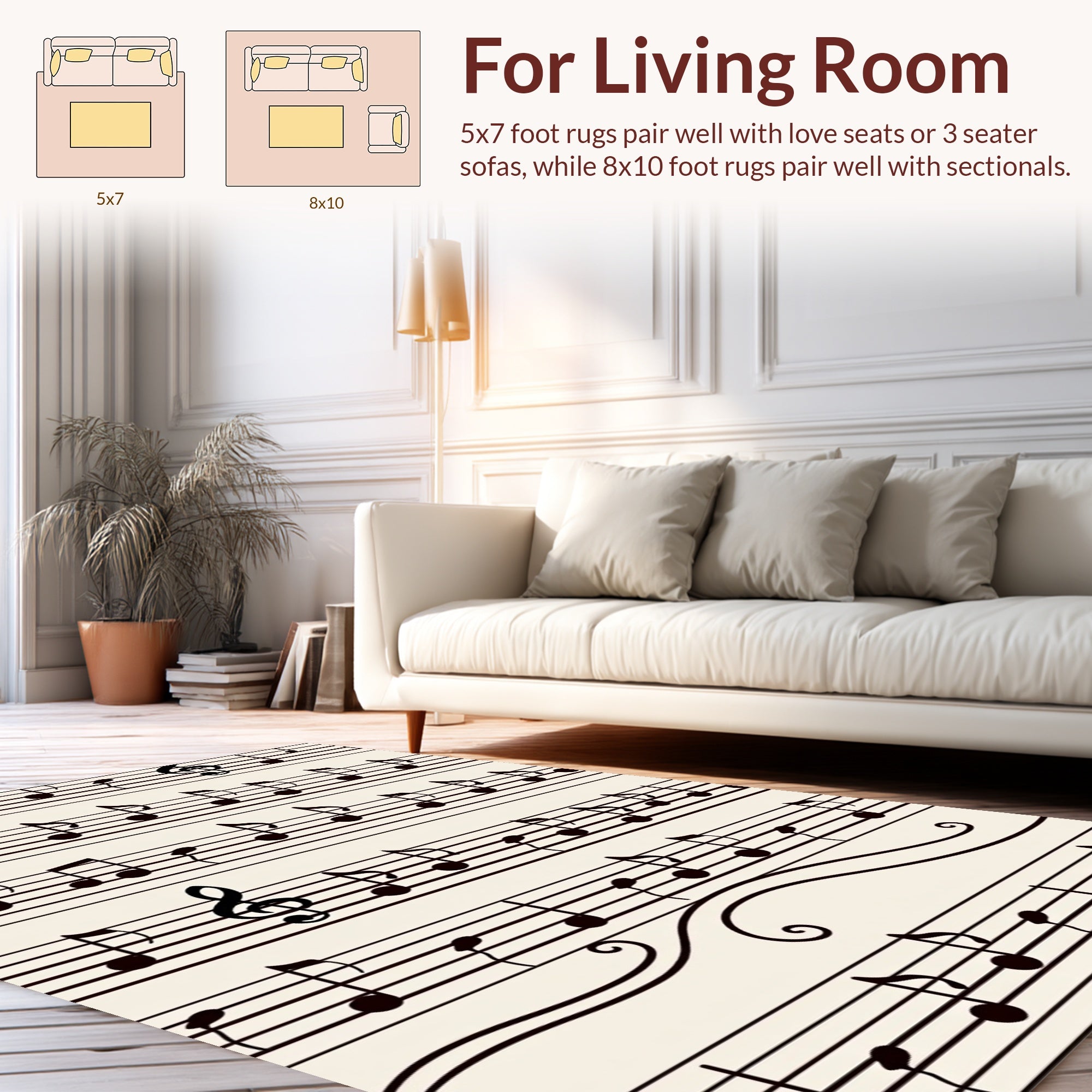 Musical Notes Seamless Pattern Rug