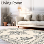 Classic Floral Motif Border Design Rug