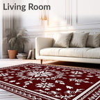 Ornate Floral Medallion Design Rug