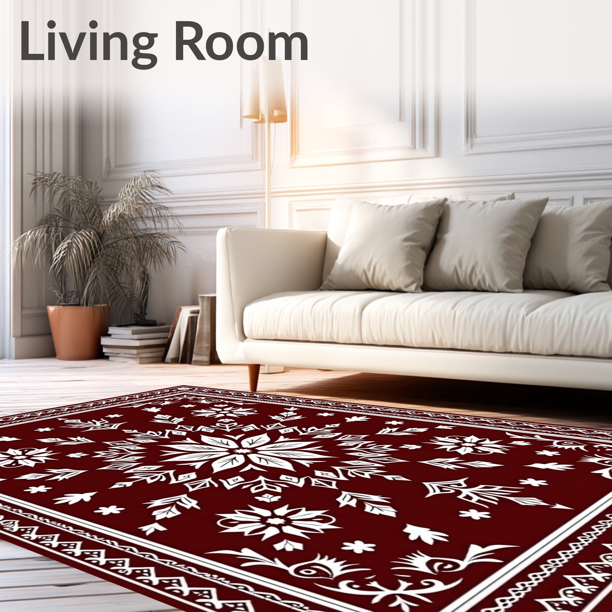 Ornate Floral Medallion Design Rug